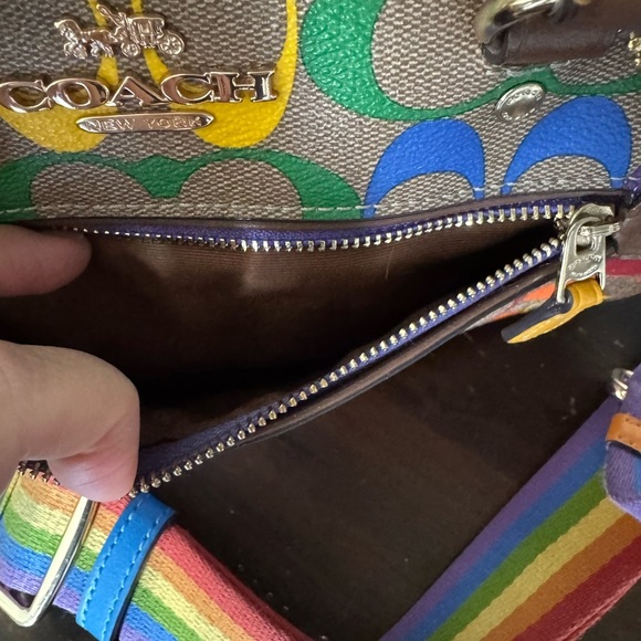 Coach Rowan Satchel In Rainbow Signature Canvas - Picture 5 of 16